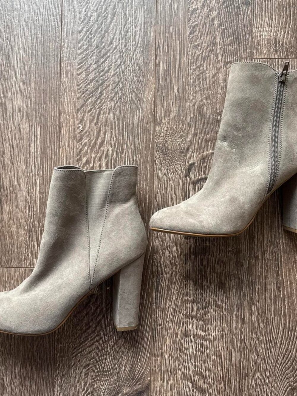 Express Grey Suede Ankle Booties Women's US 8.5